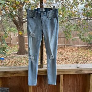 Blanqi Denim Distressed Skinny Maternity Jeans Light Wash Size 2